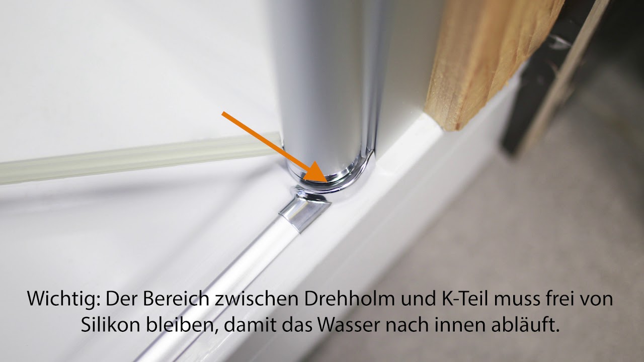 "Duschwelten erklärt ..." die richtige Abdichtung des Drehholms der Serien MK500 & MK550