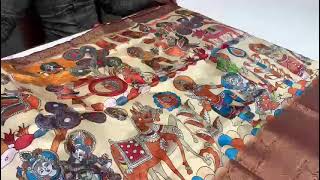 Ashvini Tanisqaa D Zari Border Kanchi Kalamkari Print Saree Pure Kalamkari Silk Saree 2023