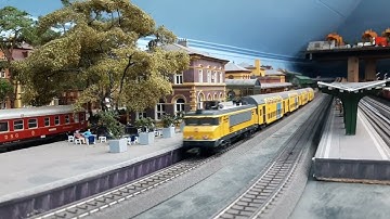 three fast trains on my model Railroad layout. #locomotive #loco #train#märklin #marklin#long trains