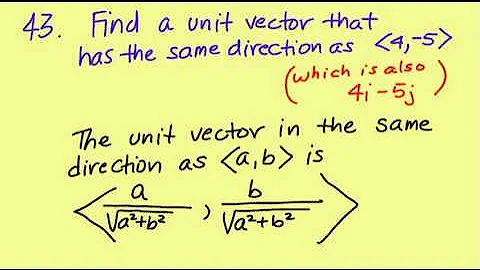 Finding a unit vector in the same direction as a given vector