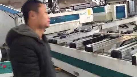 PTP CNC Router machine drilling on 5cm timber