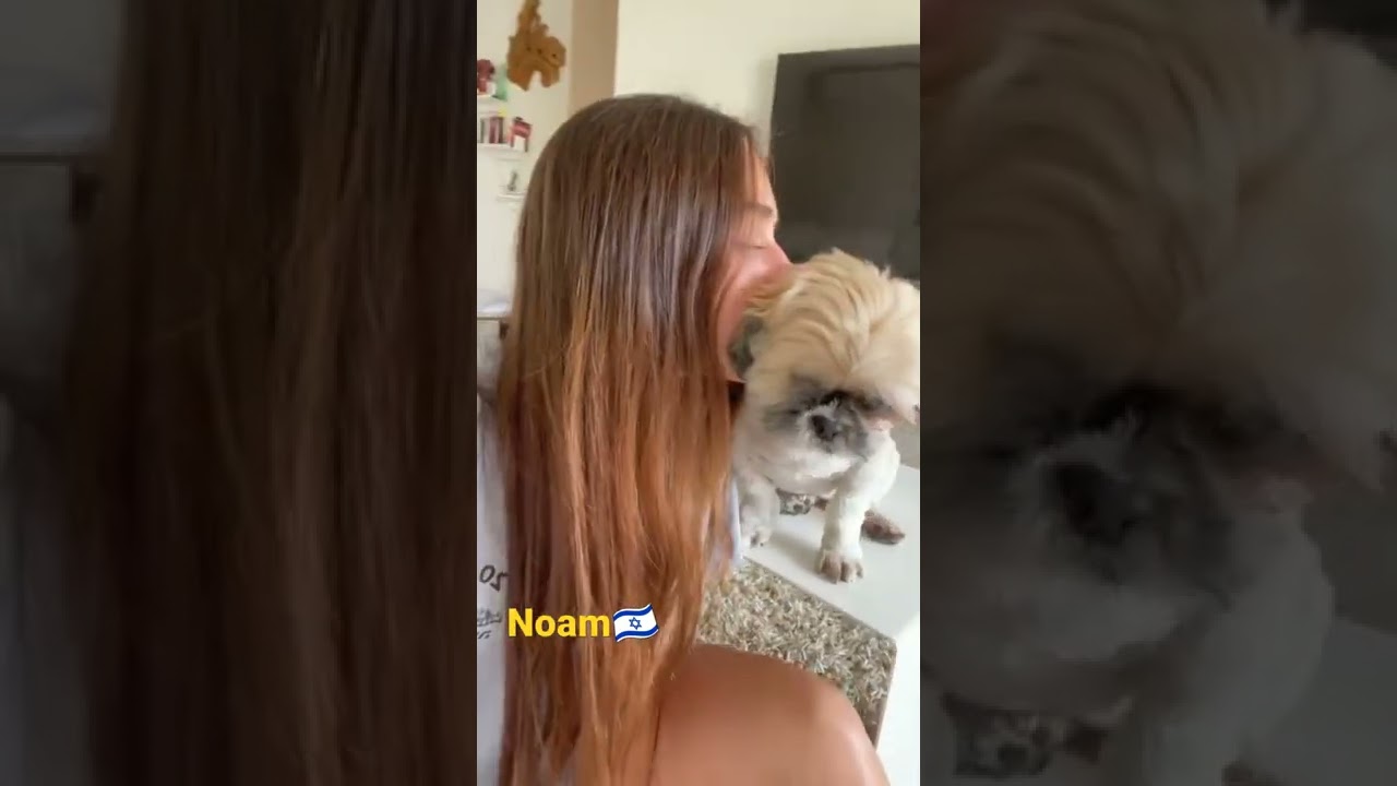 Noam and her cute dog, Noam is an IDF Combat soldier.