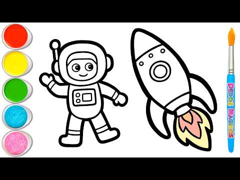 Video ? Dibujar y Pintar una Imagen de Aventura Espacial para Niños y Niñas | Pintura Fácil
