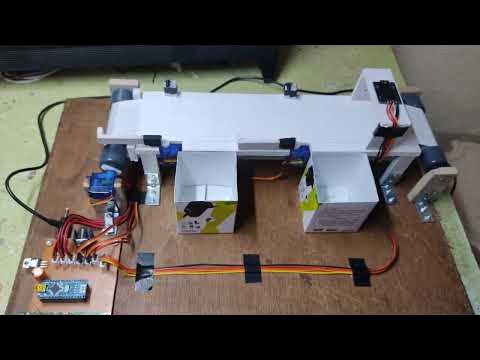 Color object sorting conveyor belt with counting using Arduino - YouTube