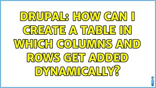 Drupal: How can I create a table in which columns and rows get added dynamically?