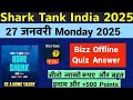 Shark Tank India 27 January Bizz Quiz Answer| Shark Tank Offline Quiz Answer |Home Shark Tank #kbc16