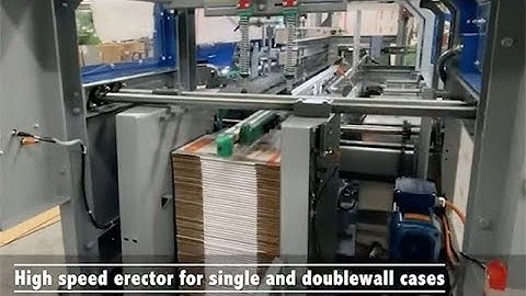 Case erector feeds pet food packaging line at high speeds-  A-B-C Packaging Model 450