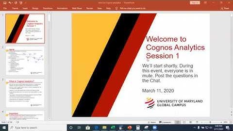 Intro to Cognos Analytics Session 1b