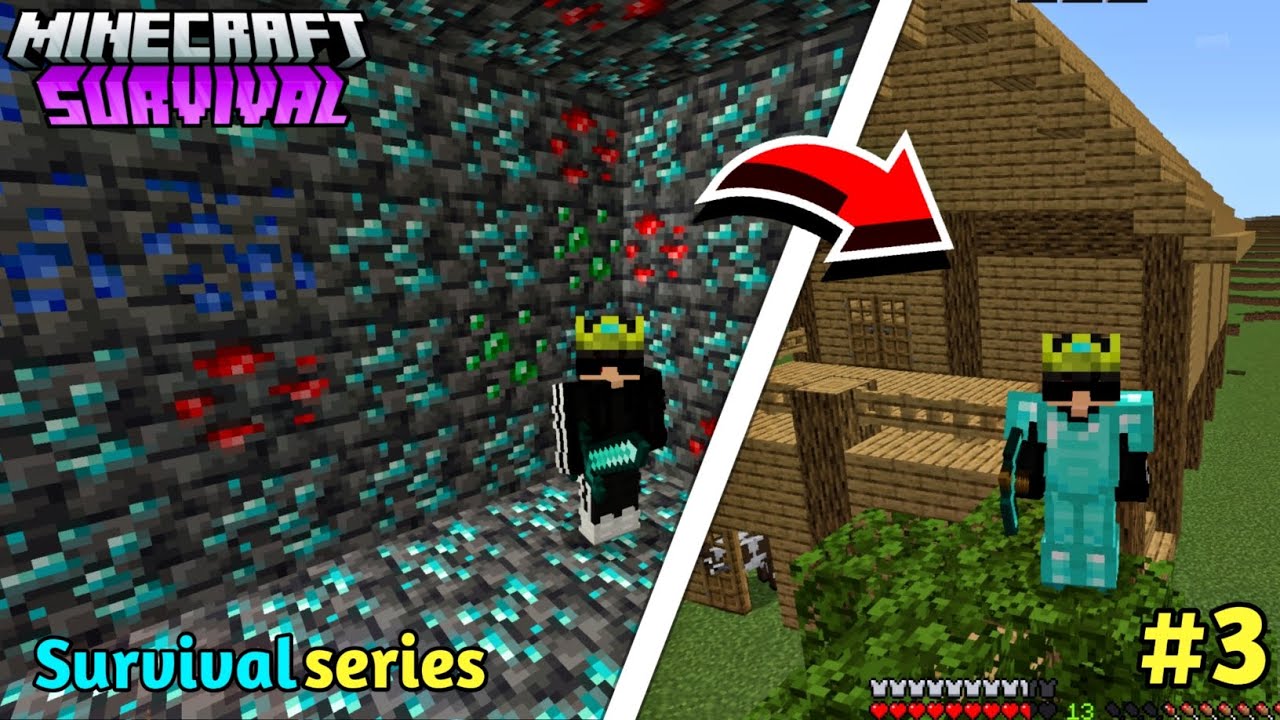 I Make Full DIAMOND ARMOUR 🤩 IN Minecraft PE Survival Series Ep3 in ...