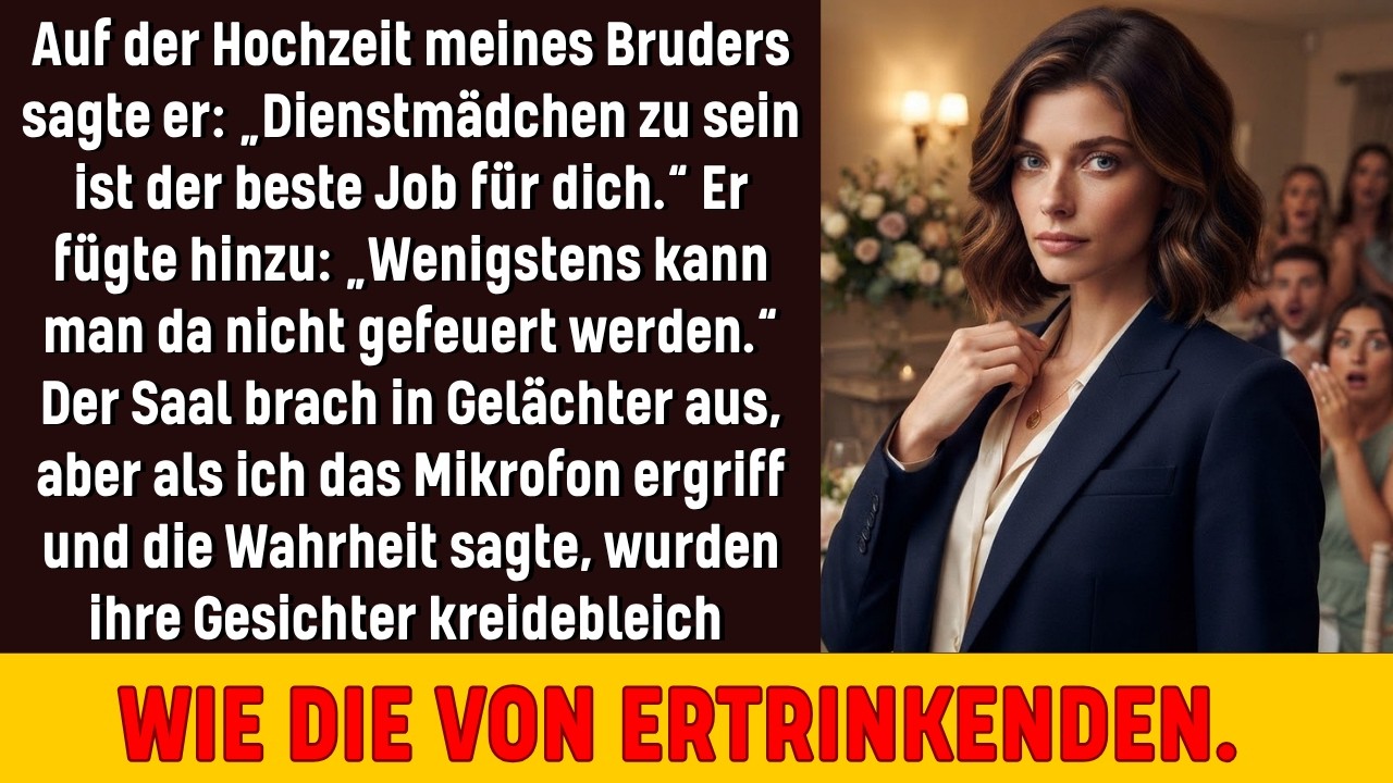 Es war die Hochzeit meines Bruders, und ich stand am Rand des Ballsaals,unsichtbar wie immer. Ich hatte mein schlichtes blaues Kleid angezogen,weil es das einzige war,das ich besaß,und in meiner...