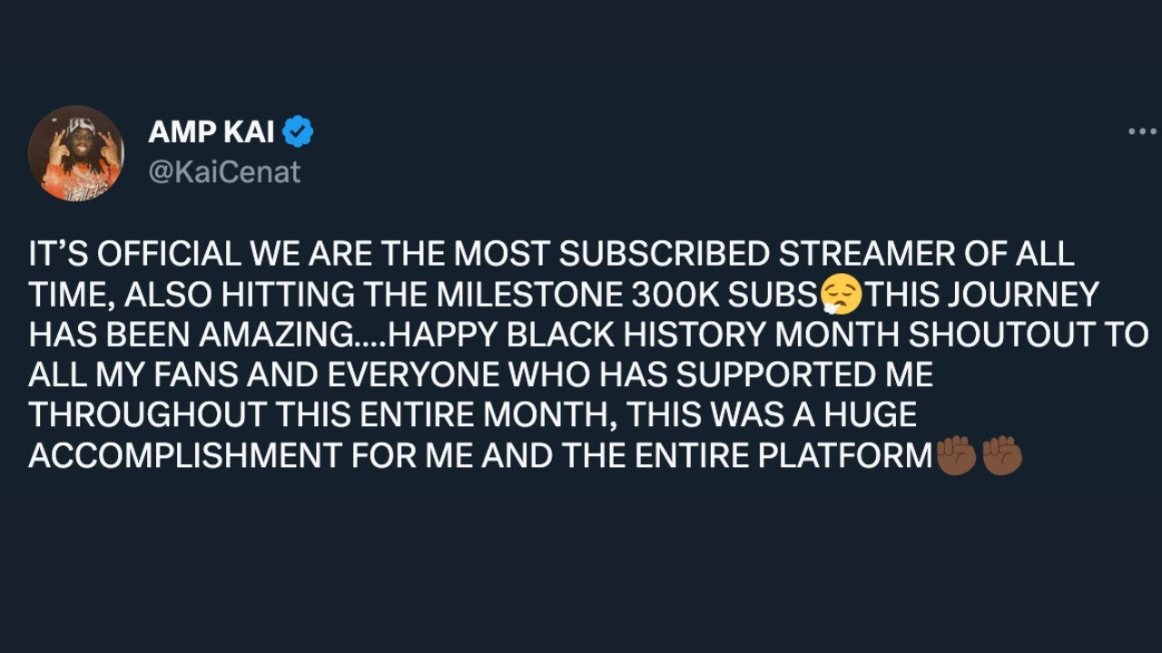 Kai Cenat breaks highest Twitch subs record with 300,000