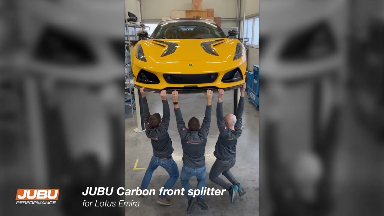 JUBU carbon front splitter for Lotus Emira - stress test ;-)