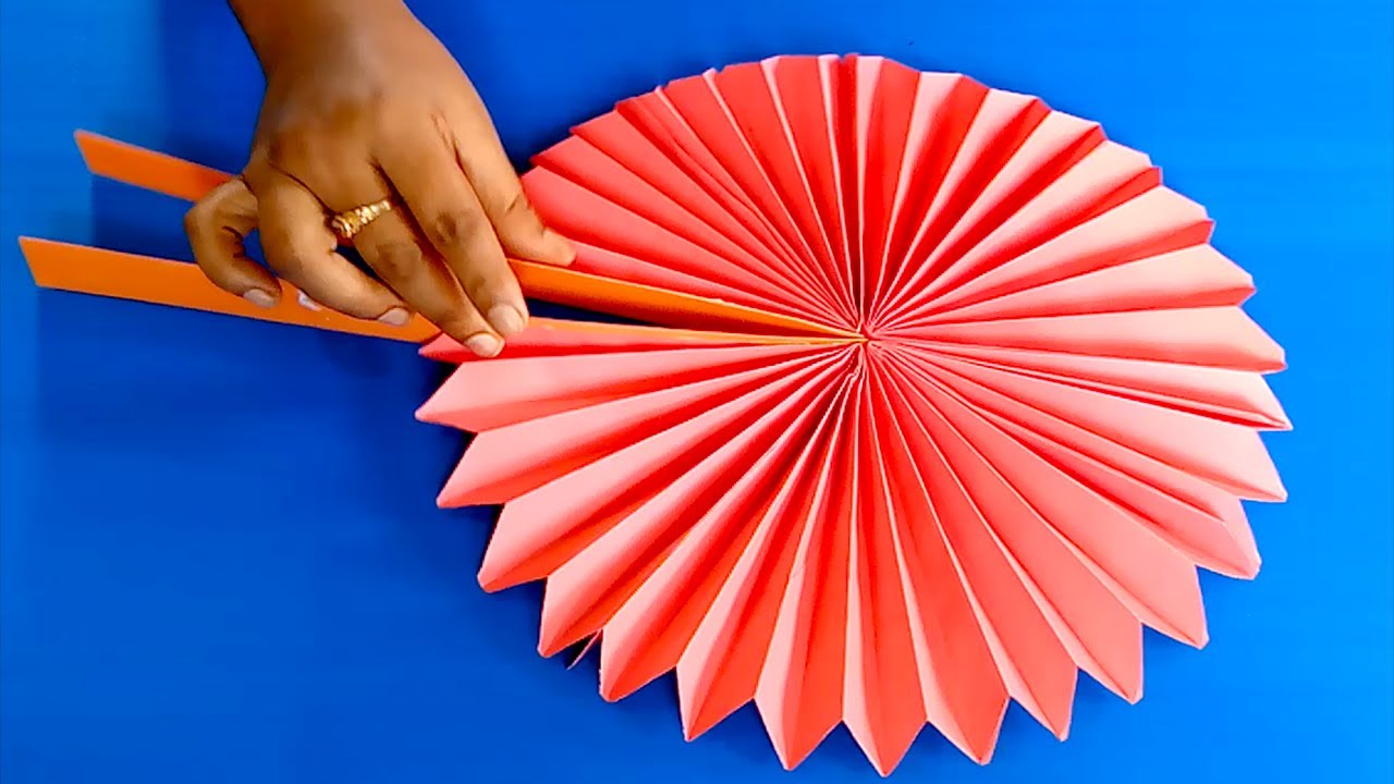 How to make a paper Hand Fan with Colourful paper