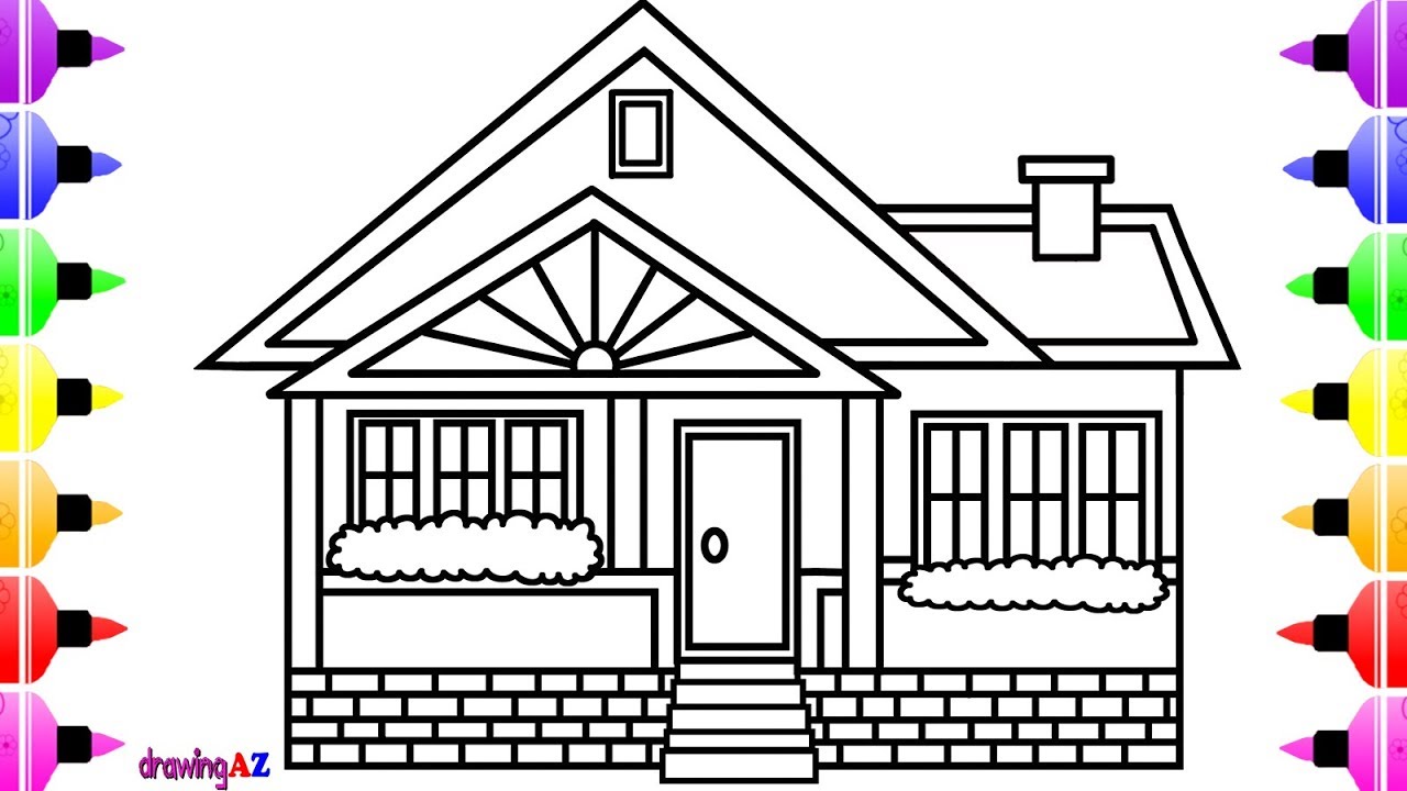 How to Draw a House Coloring Book YouTube