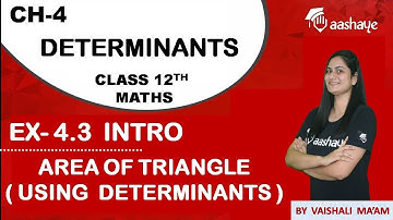 Area of Triangles & Eq of straight line using Determinant | CBSE 12 Maths | NCERT Ex 4.3 Intro