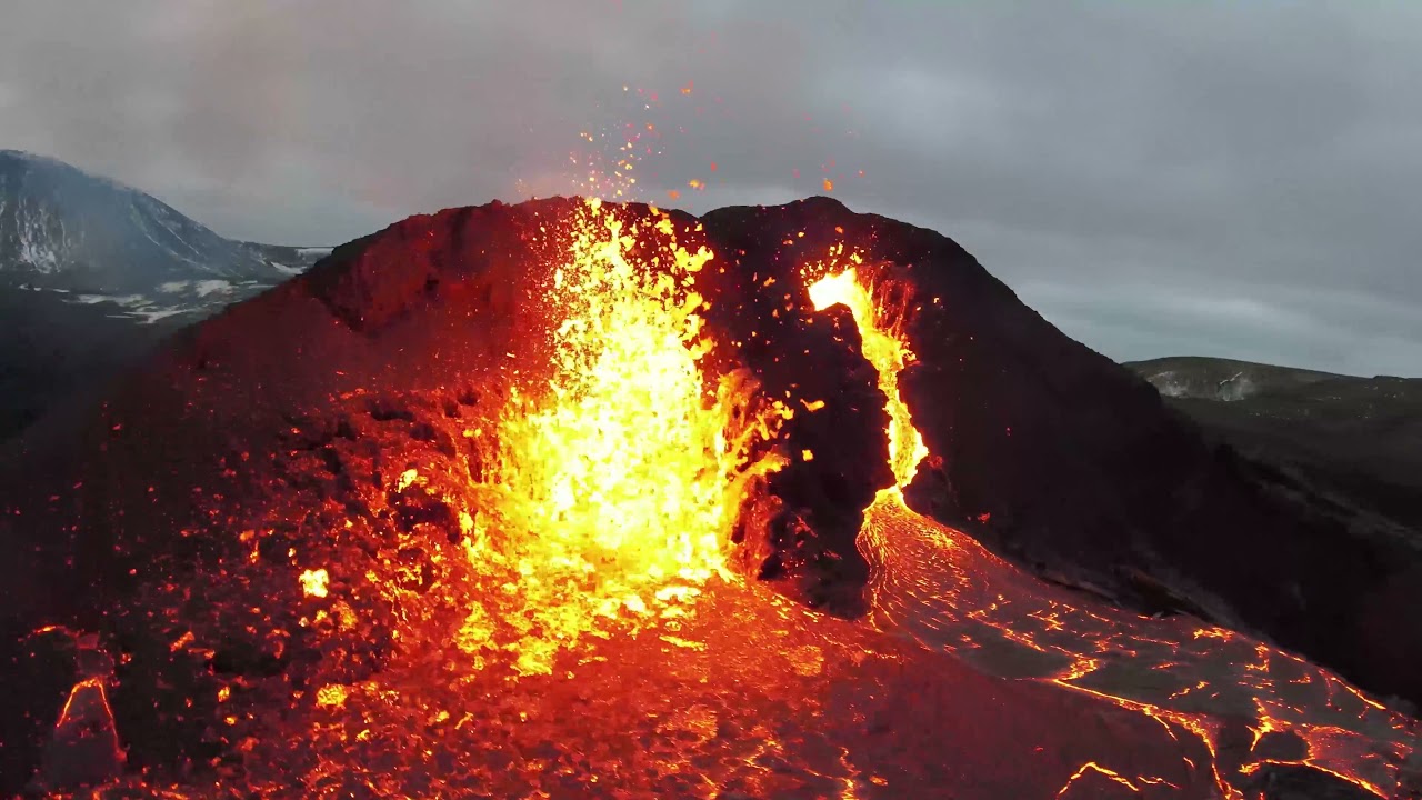 Drone Swerves Through Lava Geysers Spewing From Icelandic Volcano YouTube