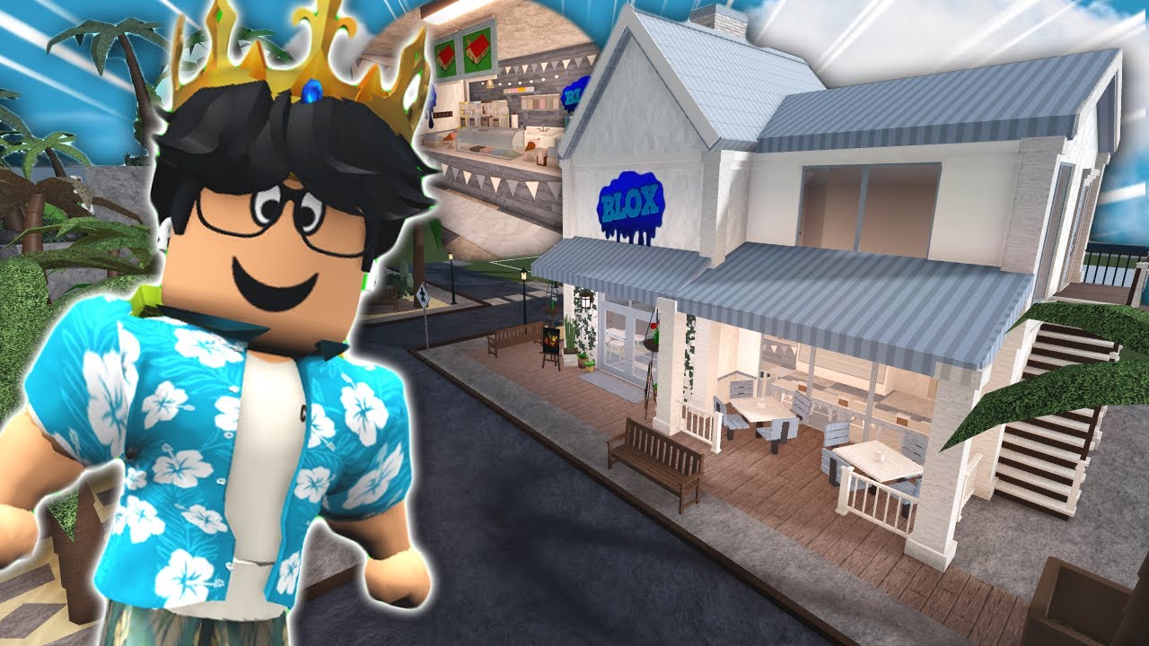 building a NEW BLOXBURG ICE CREAM SLUSHY SHOP IN MY BEACH TOWN