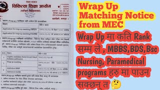 CEE 2026 Wrap Up Matching Notice from MEC 