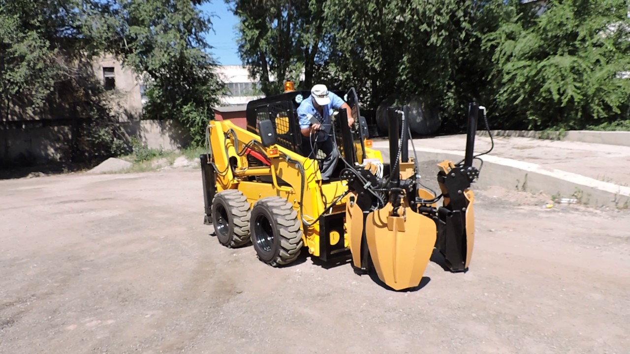 Тест-драйв🌳🚜 деревопересадчика на мини-погрузчике ✨WECAN 1100✨ (китай) в Алматы