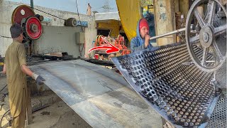 Heavy Steel Sheet Transformation into Precision Perforated Metal / how make mesh are made 