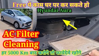 Car AC filter cleaning at home Hyundai Aura 2160p