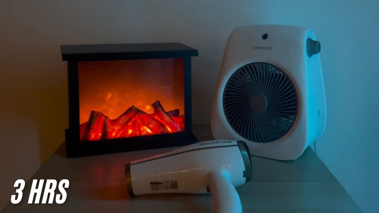 COMPLETELY UNWIND and FULL SLEEP with this COMBO - FIREPLACE, FAN HEATER and HAIR DRYER SOUND (ASMR)