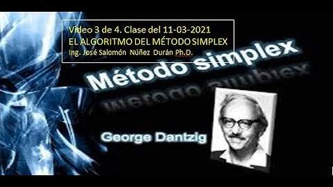 Video 3 de 4  Clase del 11 03 2021  Método Simplex