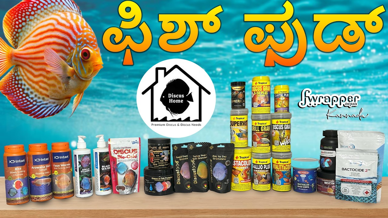 Discus Fish Food Pellets 🐠 in KANNADA | Hikari, Tropical, Discus X & Australian Black Worms