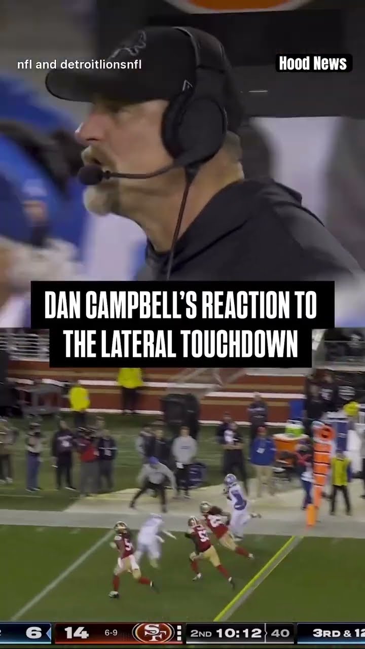 His reaction #hoodnews #football #dancampbell #detroitlions #49ers #sports #reaction #react #omg