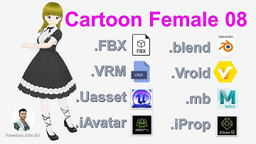 Cartoon Female 08 - Master 3D Character Workflow: Vroid, Blender, Maya, iClone & UE5