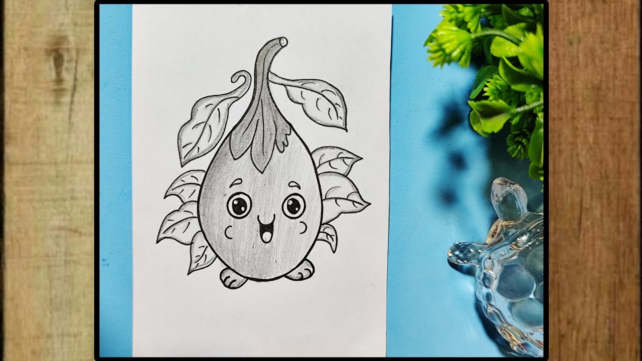 How To Draw Brinjal | Eggplant Drawing Step By Step | बैंगन बनाएं आसानी से | 