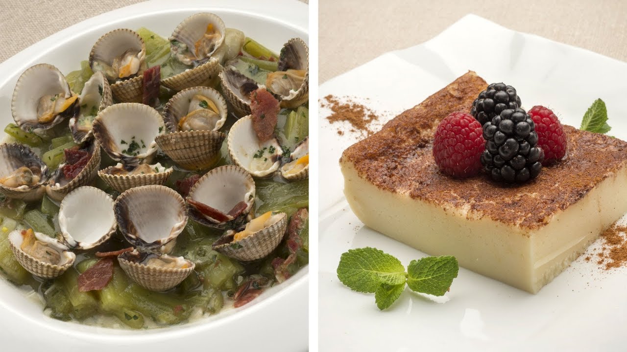 Recetas de Borraja con berberechos y Quesada de Karlos y EVa Arguiñano - Programa completo