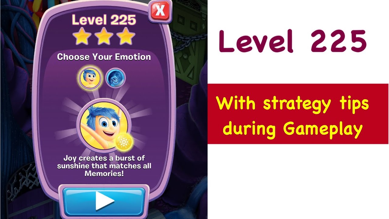 Inside Out Thought Bubbles Level 225 Tips and Strategy Walkthrough Gameplay