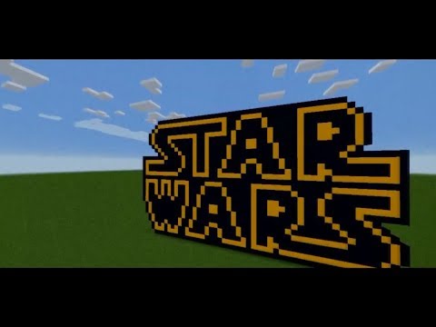 Star Wars Logo In Minecraft Minecraft Pixel Art Youtube