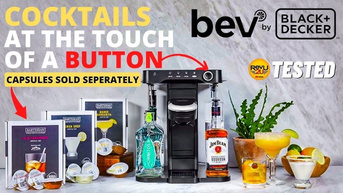 bev by BLACK+DECKER Cocktail Maker Glass Liquor Dispenser Bottles,  Dishwasher Safe, 5 Pack (BEWB105​)