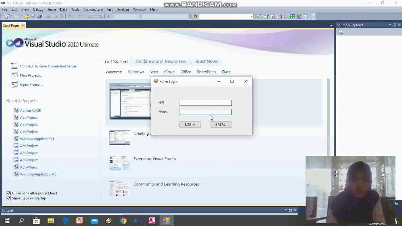 Pemrograman Visual Praktikum Form Login menggunakan database 2 - YouTube