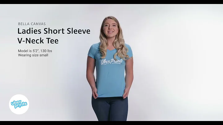 Ladies Short Sleeve V-Neck Tee by Bella Canvas - Review Clip | Custom Printed at UberPrints