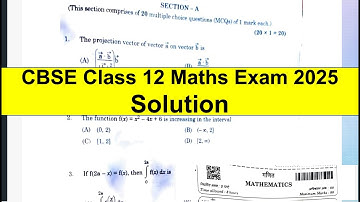 CBSE Class 12 Maths Answer Key 2025 & Paper Solutions | SET 1 MCQ
