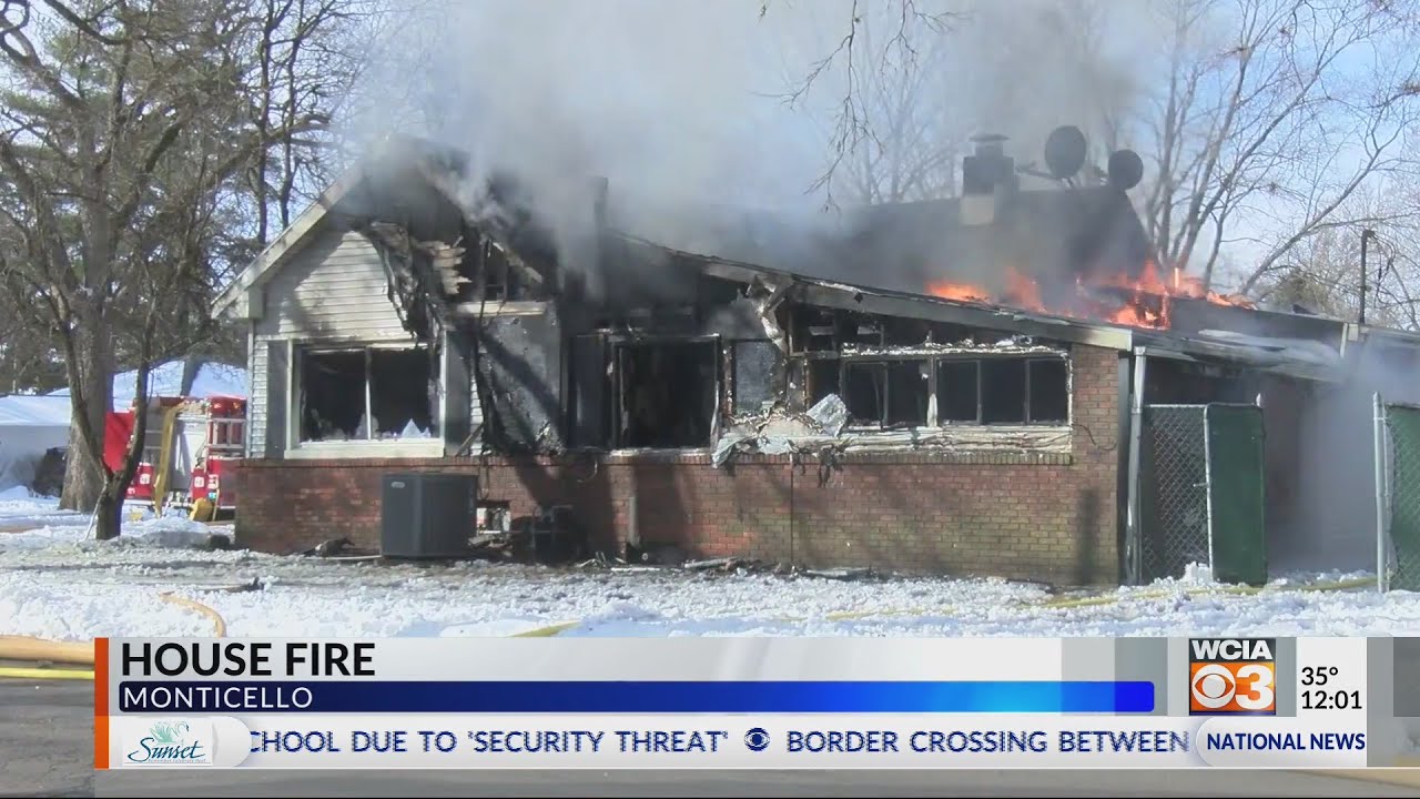 Monticello Fire responds to house fire - YouTube