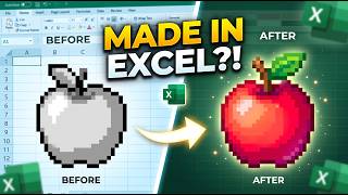 Excel Pixel Art 🍎 | Turning an Apple into Pixel Art with Conditional Formatting