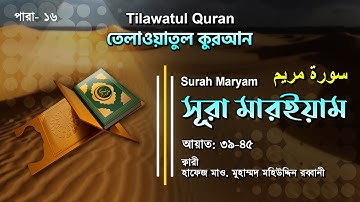 হৃদয় ছোয়া তেলাওয়াত | Surah Maryam | سورة مريم‎‎  | সূরা মারইয়াম আয়াত ( ৩৯-৪৫ )  |  ATR QURAN TILAWAT