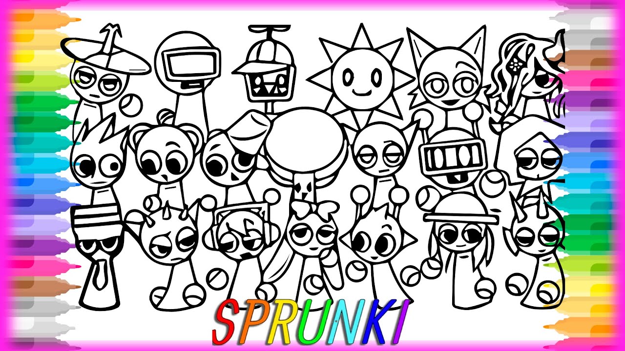 Incredibox SPRUNKI Coloring Pages - Cute Version | Satisfying Coloring ...