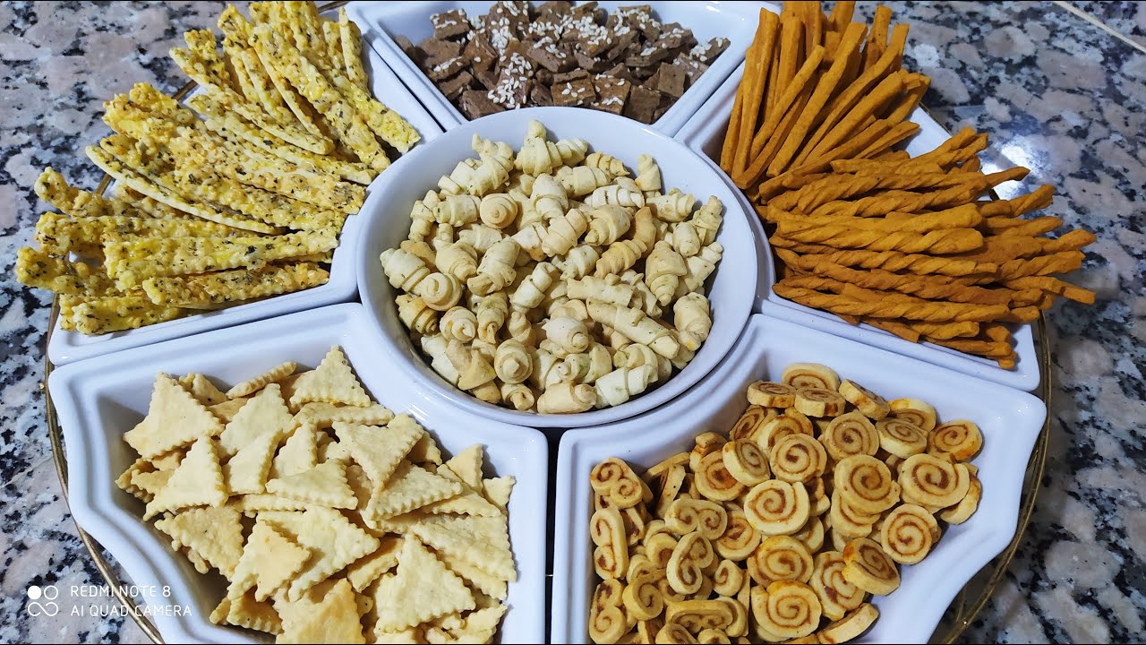 قريشلات مالحين 8اشكال بعجينة واحدة ونكهات مختلفة بدون طوابع/فقاص مالح/قريشلات عاشوراء/فقيقصات مالحين