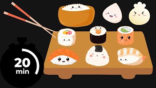 🍥Dancing Sushi Cute Baby Sensory Video🍥