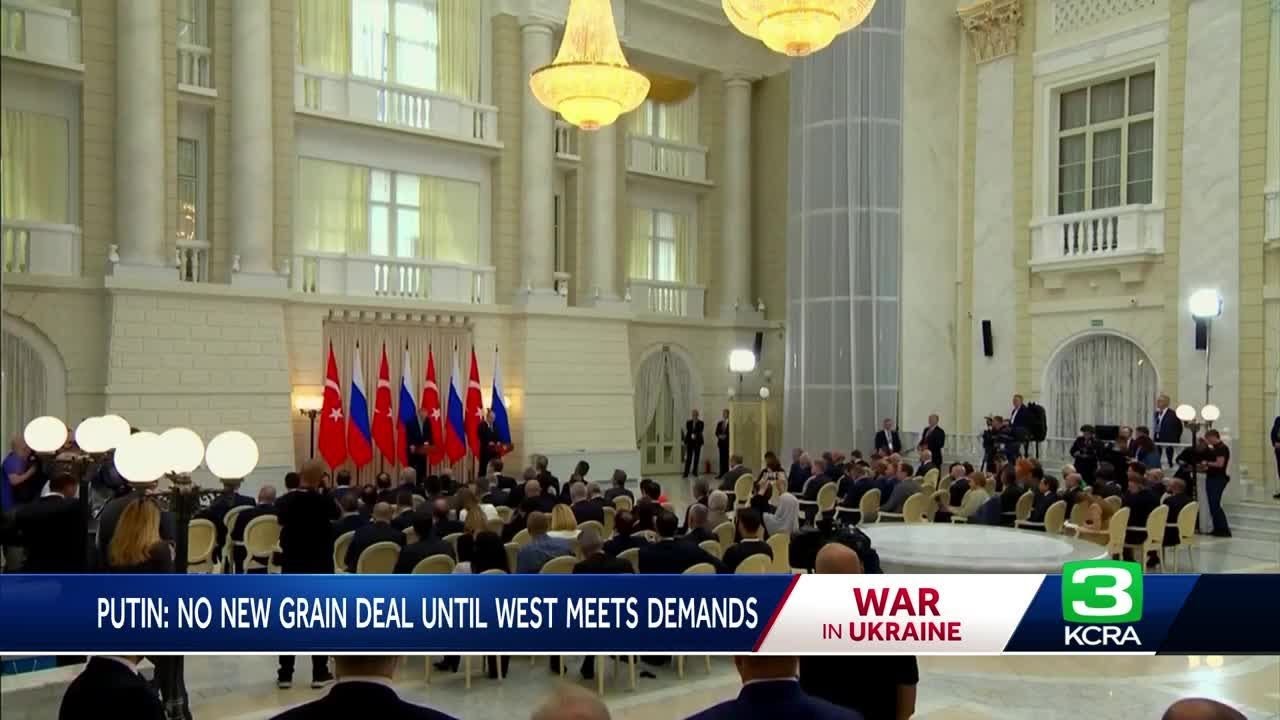 Putin says 'no deal' to letting Ukraine export grain through Black Sea