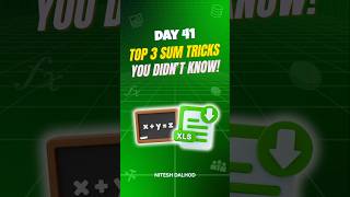 Famous 🎯 Day 41 - Top 3 Excel SUM Tricks You Must Know! 🔥 | Excel SUM Shortcut Hacks Wealth