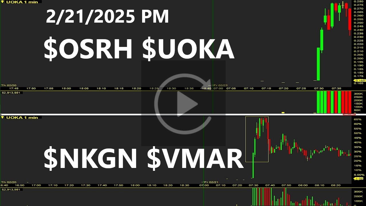 $OSRH $UOKA $NKGN $VMAR PM Top Stocks Replay & Review