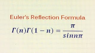 || Euler's reflection formula _ Proof || Weierstrass definition of gamma function ||