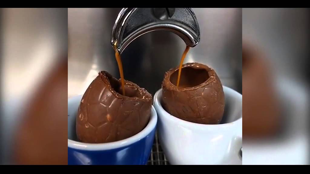 New trend sees cafes pouring coffee into chocolate eggs YouTube