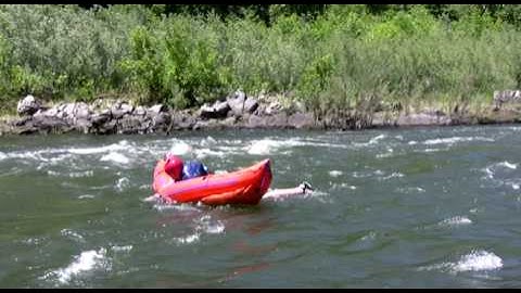 How to get back in an inflatable kayak